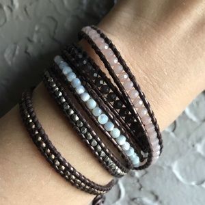 Chan Luu 5 Wrap Nugget Bracelet